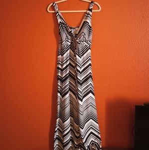 Metaphor black and white stripped chevon maxi sun dress